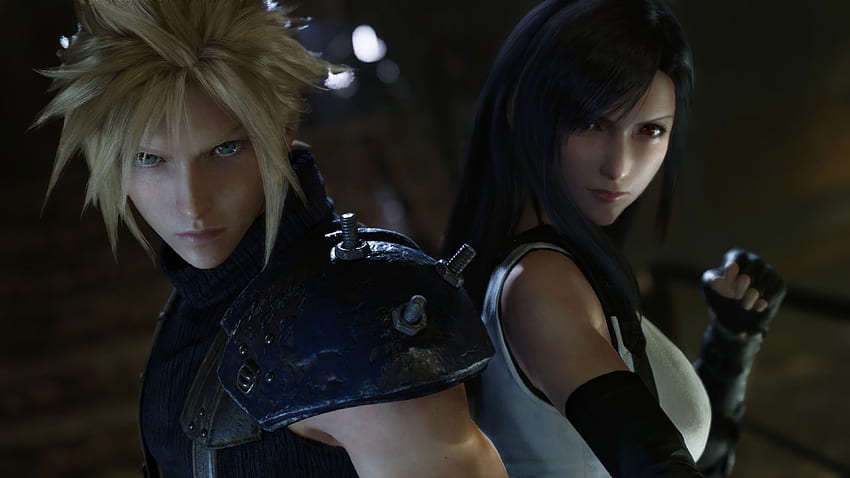 Final Fantasy 7 Remake Cloud Strife Tifa Lockhart, FF Cloud HD тапет