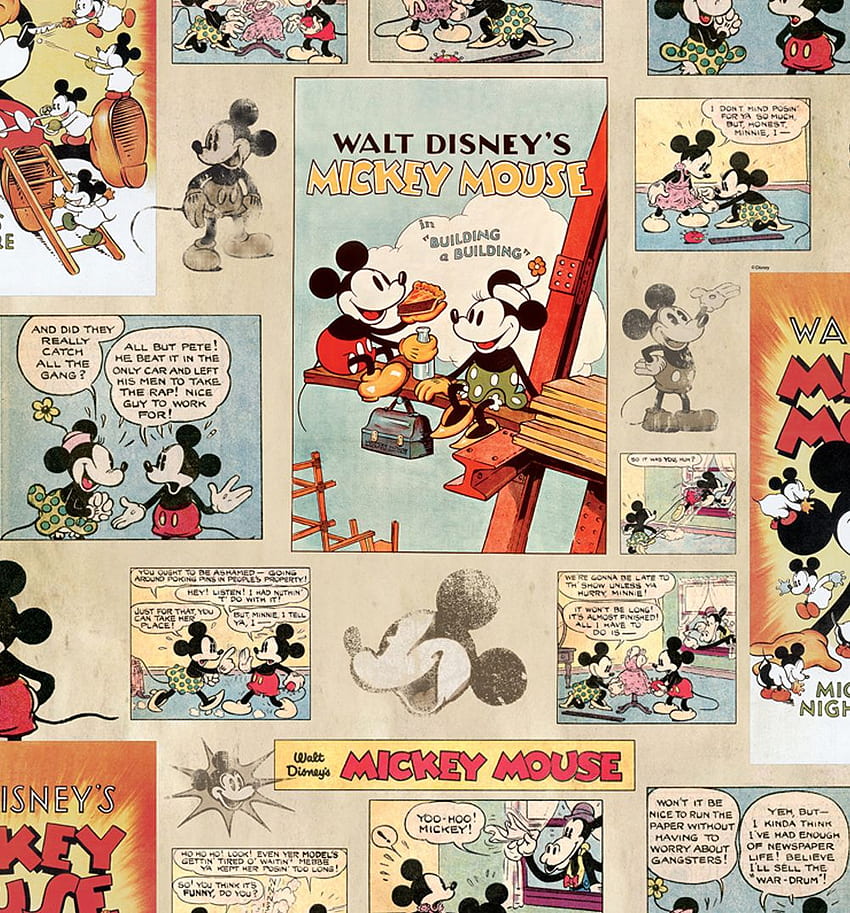Vintage Mickey Mouse, Classic Mickey and Minnie HD phone wallpaper