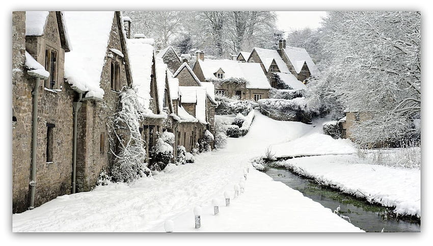 winter in cotswold, winter, cotswold, england, snow HD wallpaper