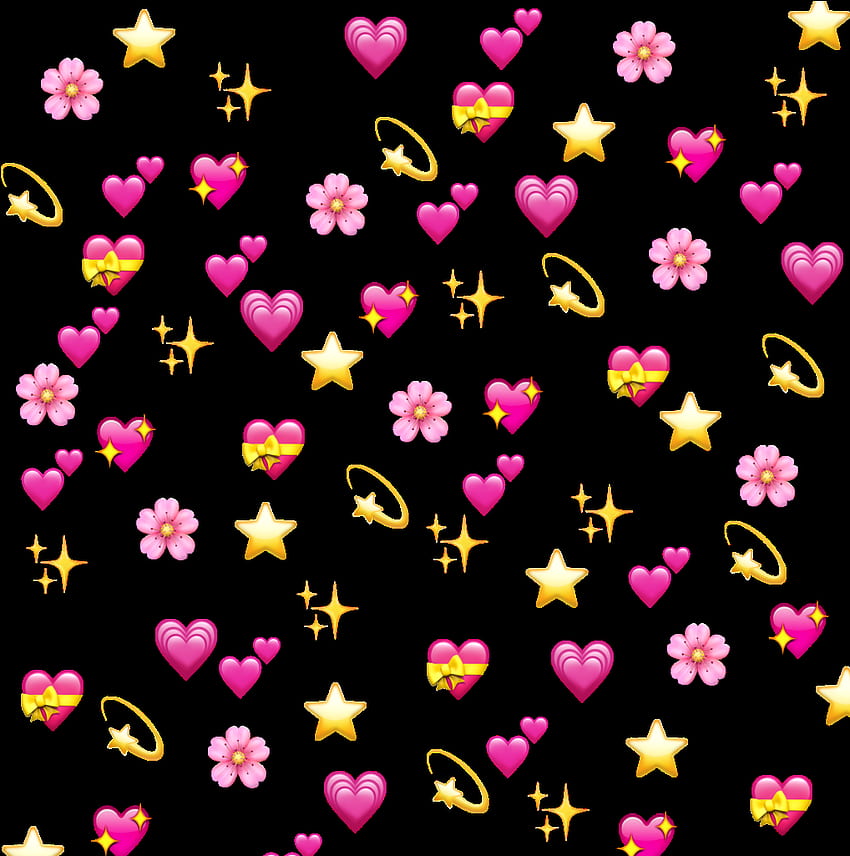 toedit Love Pattern Background Emoji Star Emoji Background - Clip Art Library, Heart Emoji HD phone wallpaper