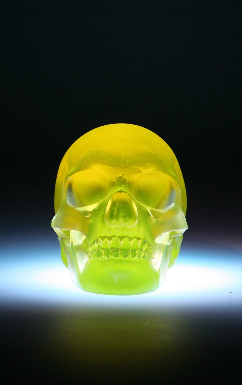 skull, 3D model, digital art, iphone 5, iphone 5s, iphone 5c, ipod touch, , background, 9882, Green iPhone 5 Skull HD phone wallpaper