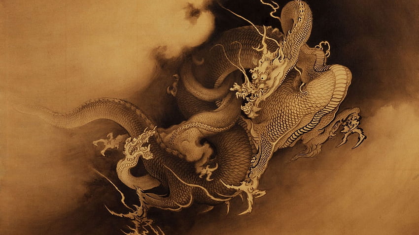 Japanese dragon, Traditional Japanese Art HD wallpaper