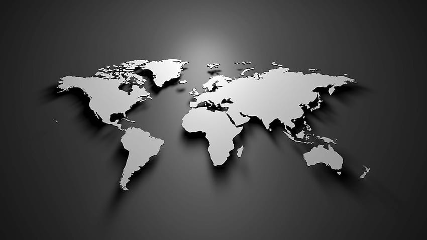 3D Weltkarte schwarz, World Map Art HD-Hintergrundbild