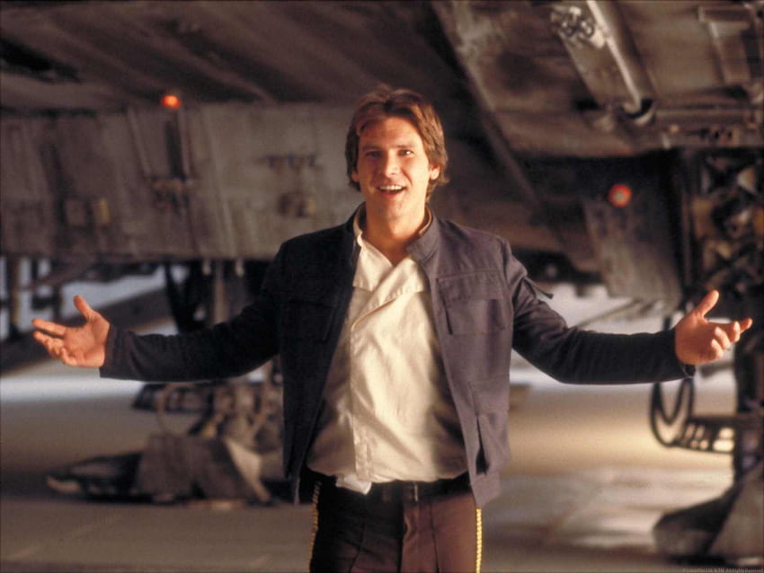 Jaket Zip Up Hitam Pria, Harrison Ford, Han Solo, Star Wars Wallpaper HD