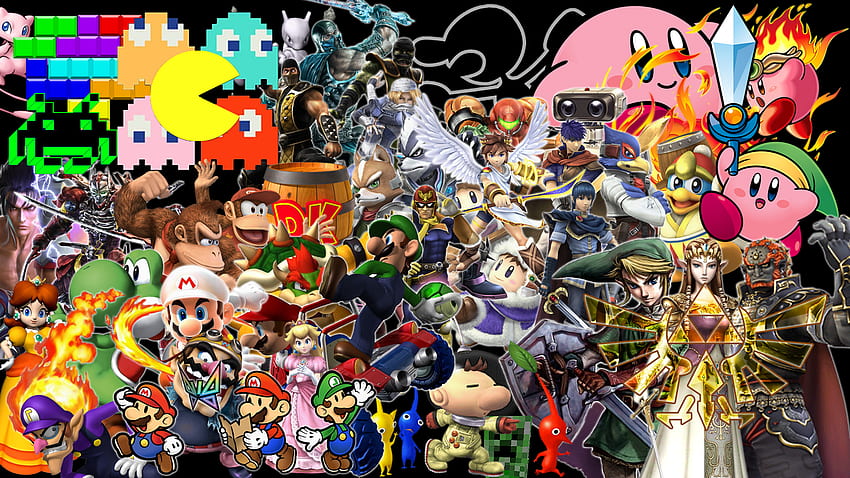 すべてのビデオ ゲームのキャラクター、ゲームのマッシュアップ 高画質の壁紙