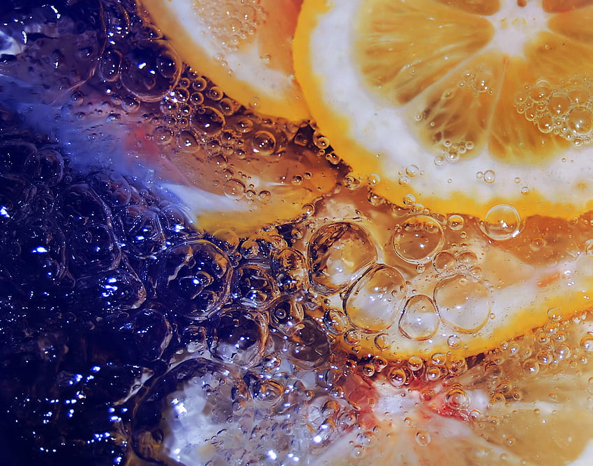 水、氷、マクロ、レモン 高画質の壁紙