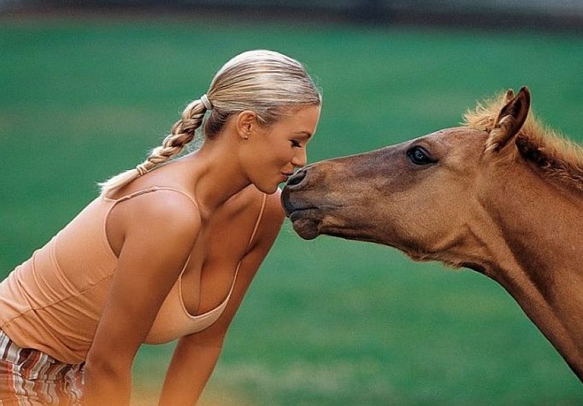 Love, lady, horse, , cool HD wallpaper
