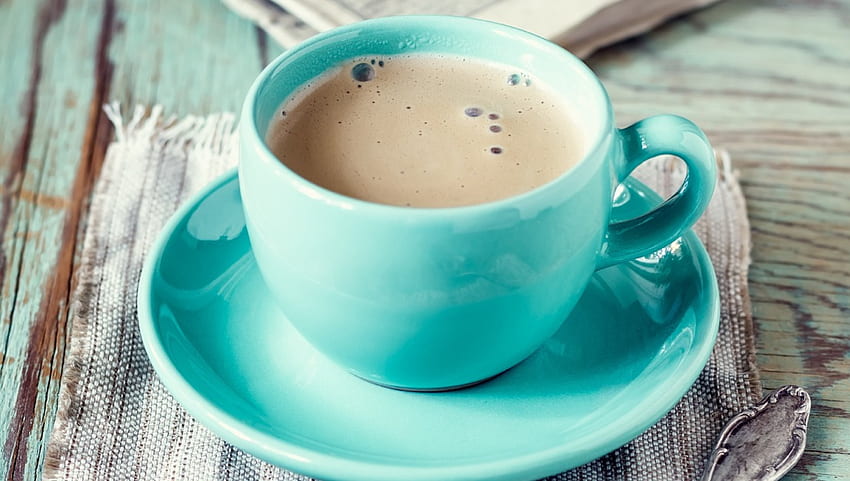 Coffee, blue cup, cups, cup, drinks, drink HD wallpaper