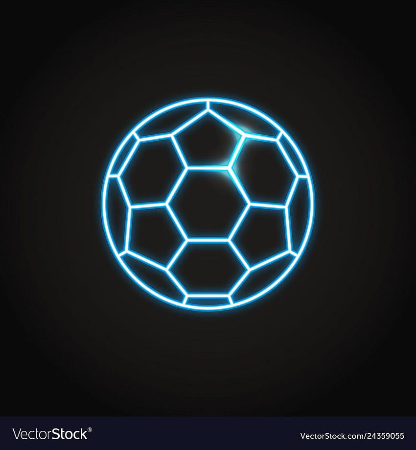 Ícone de bola de futebol em estilo neon brilhante Royalty Vector Papel de parede de celular HD