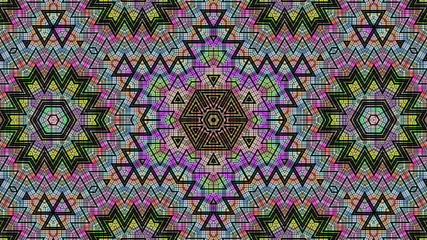 Abstract, Patterns, Kaleidoscope, Zigzags HD wallpaper