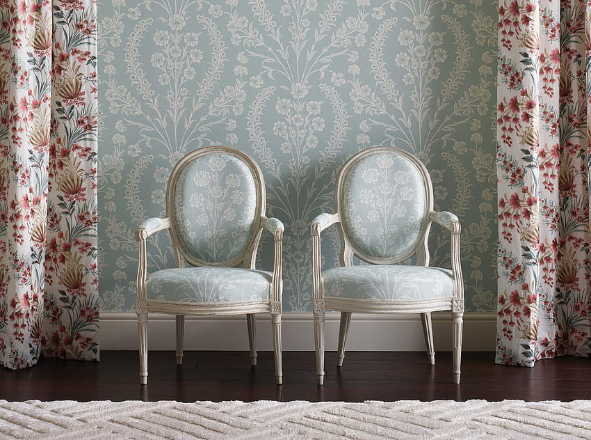 Baville by Nina Campbell  Blue Taupe  Wallpaper  Wallpaper Direct