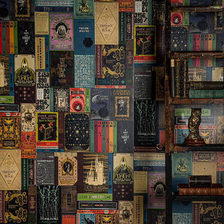 Hogwarts Library Book Covers - Mural, Harry Potter Library HD phone wallpaper