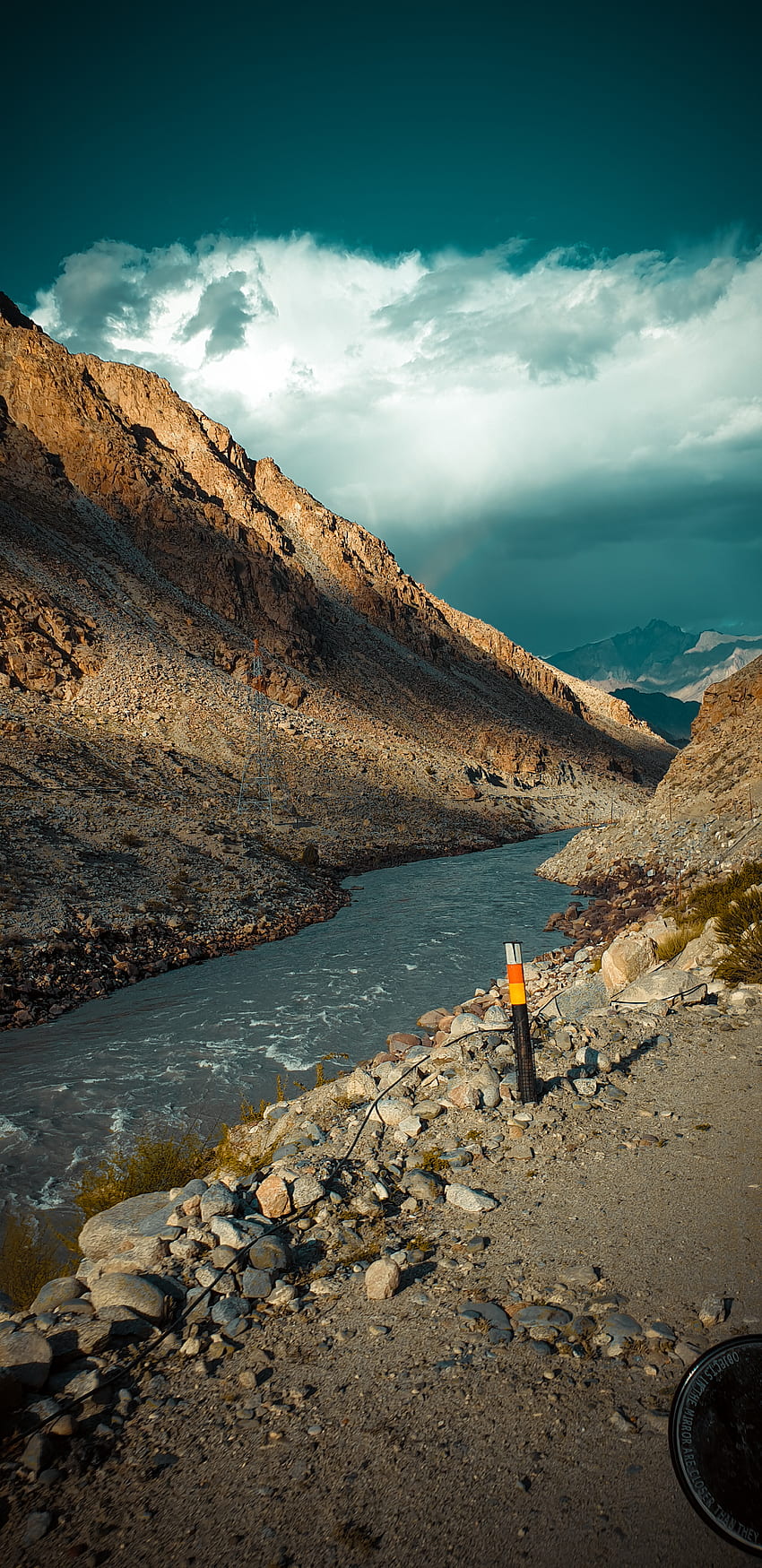 Ladakh, sky, beautiful, mountain, Valley, nature, river HD phone wallpaper