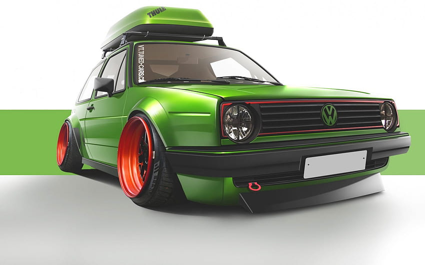 Volkswagen Golf II after Tuning Parked Editorial Photography