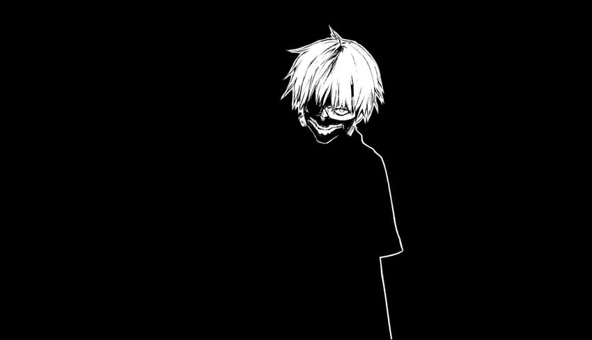 Download Cute Dark Anime Boy Black And White Wallpaper  Wallpaperscom