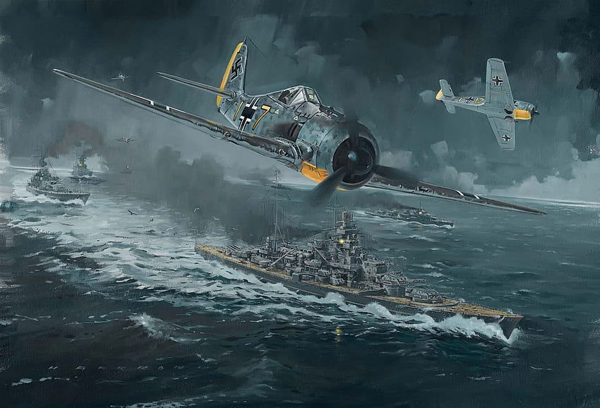 . Penerbangan. . . pesawat, serangan, kapal, perang dunia kedua Wallpaper HD