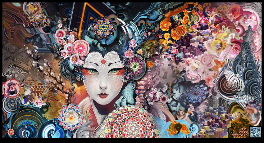 Geisha und Hintergrund, japanische Geisha-Mädchen-Kunst HD-Hintergrundbild