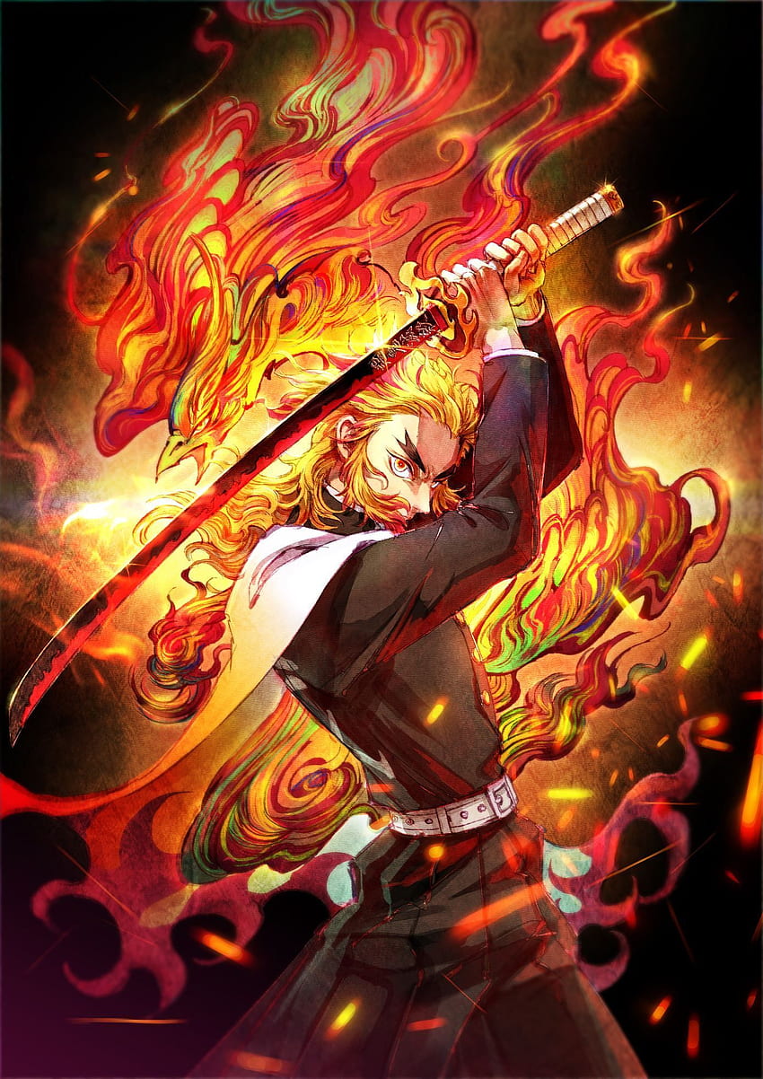 Kyojuro Flame Hashira Demon Slayer Wallpaper iPhone Phone 4K #2331f