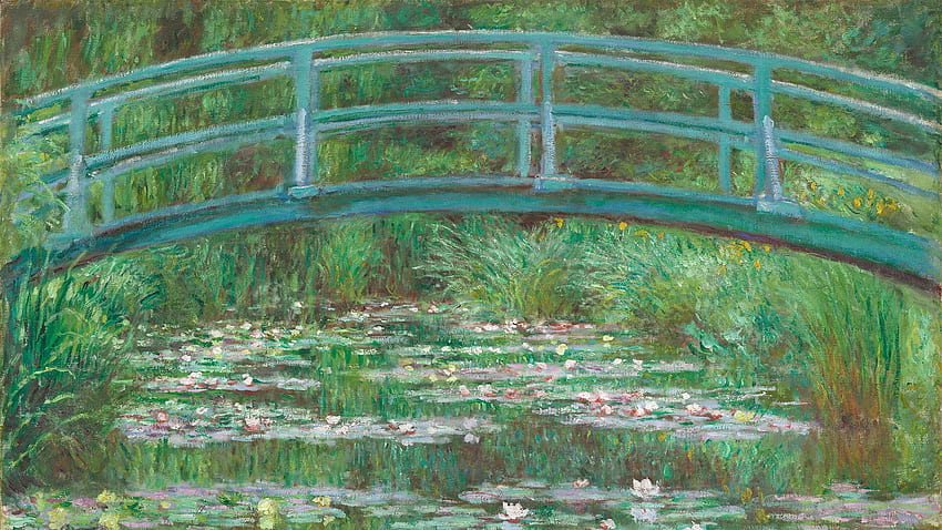 obras de arte, Claude Monet, ponte, pintura, nenúfares, arte clássica / e fundo móvel, pinturas de Claude Monet papel de parede HD
