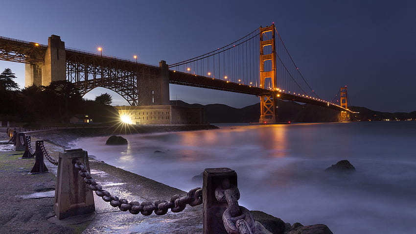 Sotto il Golden Gate Bridge di San Francisco in California САД Android per il tuo telefono o, iPad di San Francisco Sfondo HD