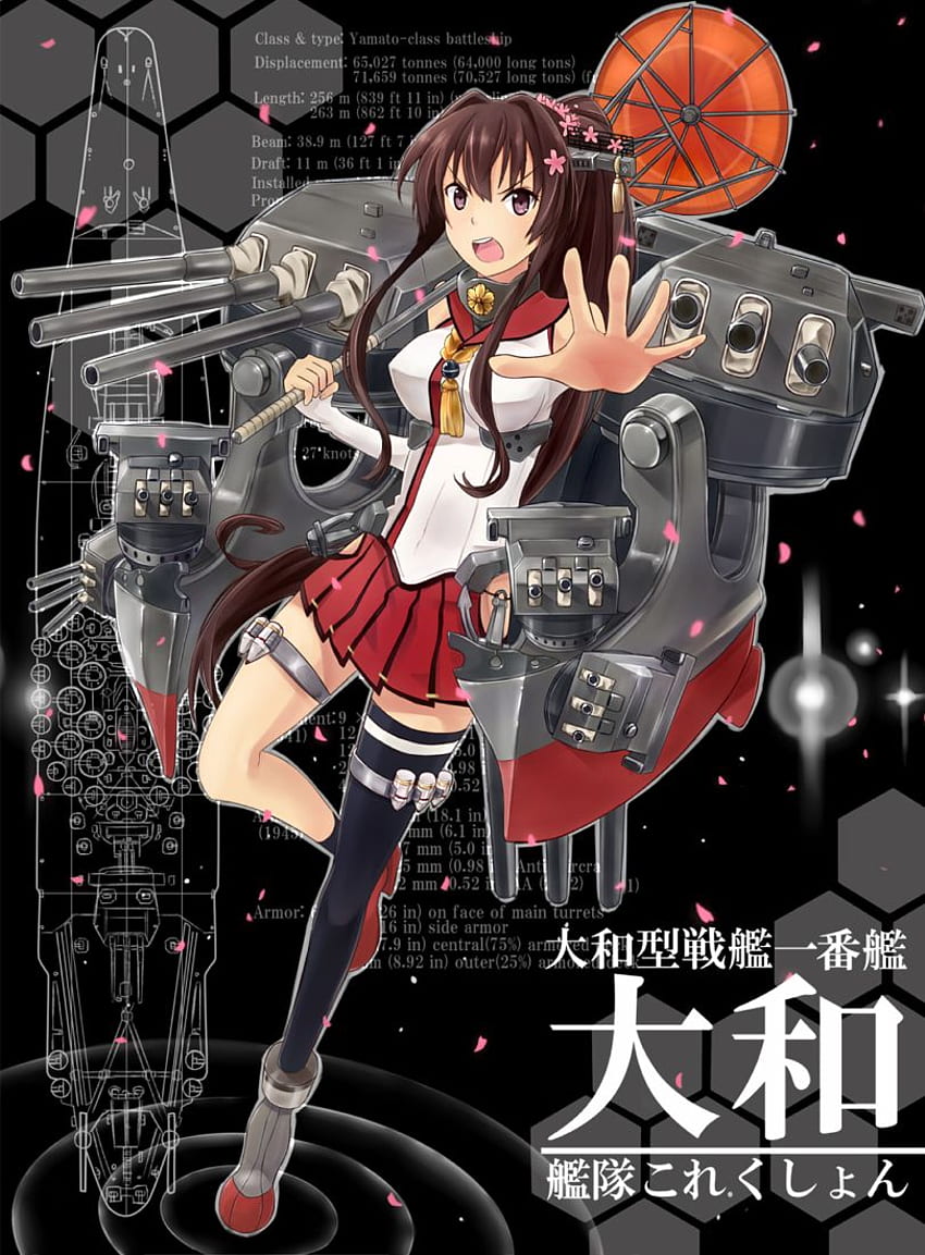 Senkan Yamato - Kancolle (ชุดสะสม Kantai) วอลล์เปเปอร์โทรศัพท์ HD
