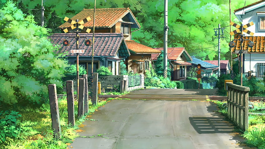 Tło scenerii anime, zielona sceneria anime Tapeta HD