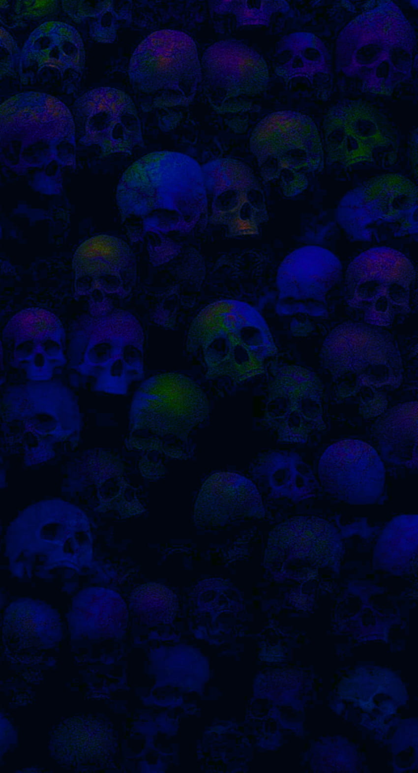 SK 66, saturation, crânes, bleu, pile, sombre, crâne Fond d'écran de téléphone HD