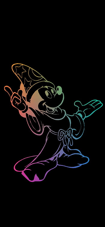 Rainbow Gradient Sorcerer Mickey [] HD phone wallpaper | Pxfuel