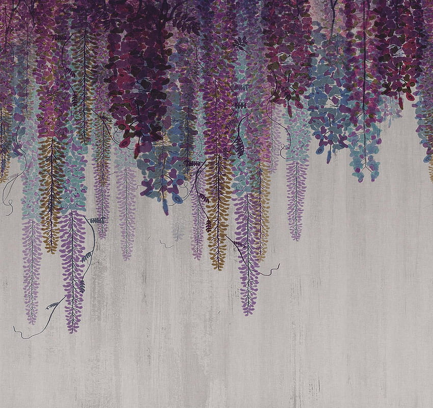PURPLE RAIN - Wall coverings / from LONDONART, Purple and Gray HD wallpaper