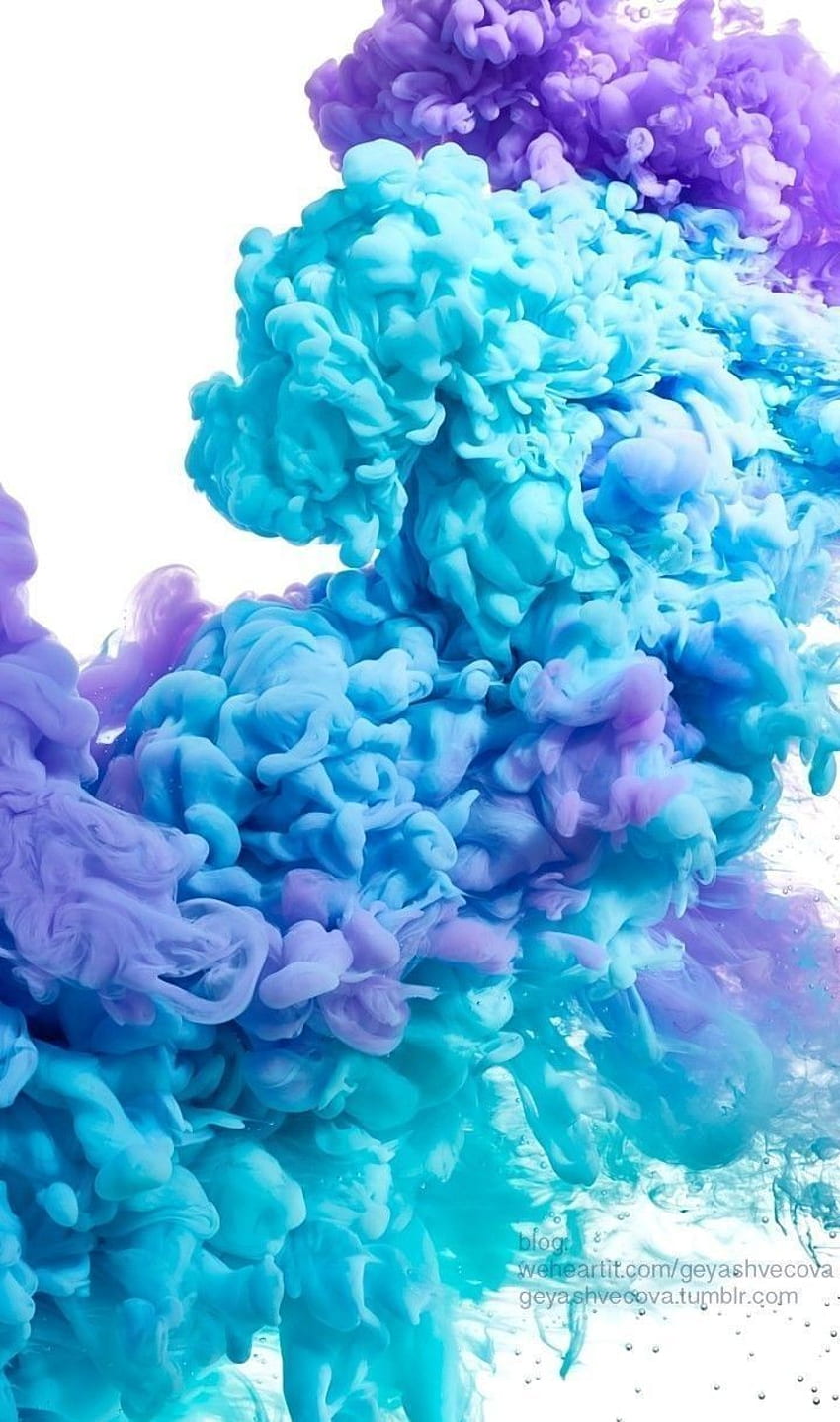 青と紫の煙。 美的ブルースモーク HD電話の壁紙