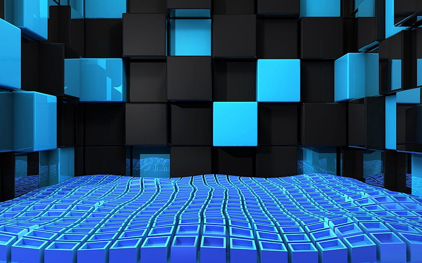 3D, Space, Squares, Cube HD wallpaper
