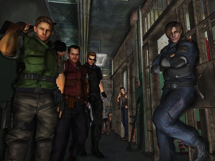 Hanging Out, leon, видео игра, wesker, barry, chris, ужас, Resident Evil HD тапет