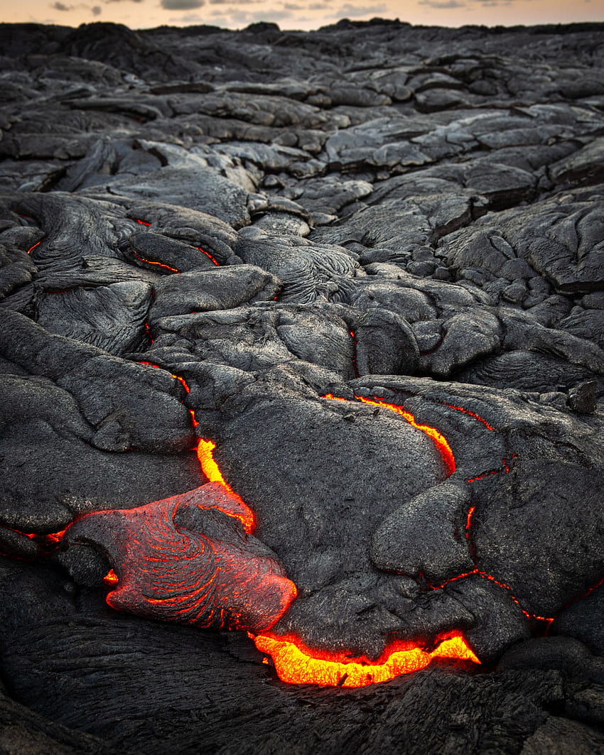 Nature, Surface, Irregularities, Volcano, Lava, Fiery HD phone wallpaper