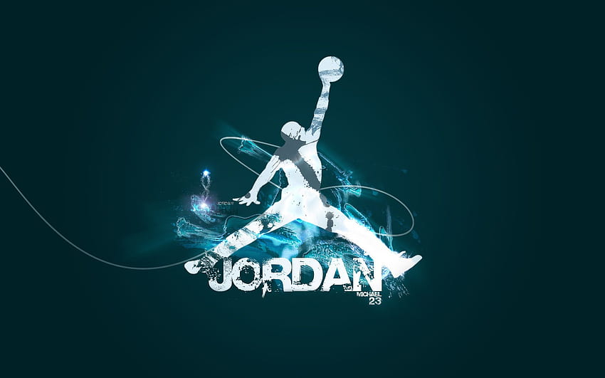 Air Jordan, Cool, Logo, Znana Marka, Jasnoniebieski. marki Tapeta HD