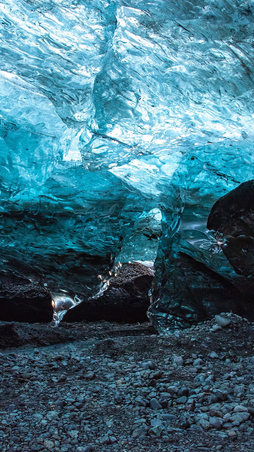 동굴, 얼음, 빙원, 돌 아이폰, 쿨 아이스 HD 전화 배경 화면
