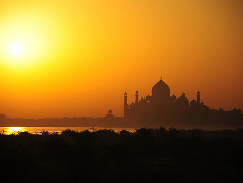 Potrójne zagrożenie dla społeczeństwa obywatelskiego w Indiach, Taj Mahal Sunset Tapeta HD