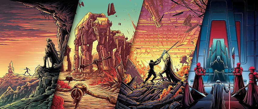 Star Wars: The Last Jedi IMAX posters by Dan Mumford [2560×1080] : HD wallpaper