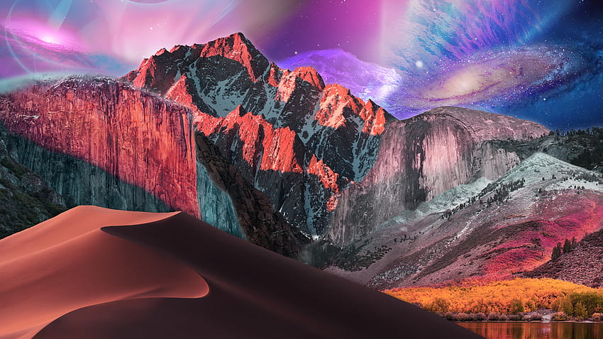 Mac OX X, mountains, desert, landscape, manipulation HD wallpaper