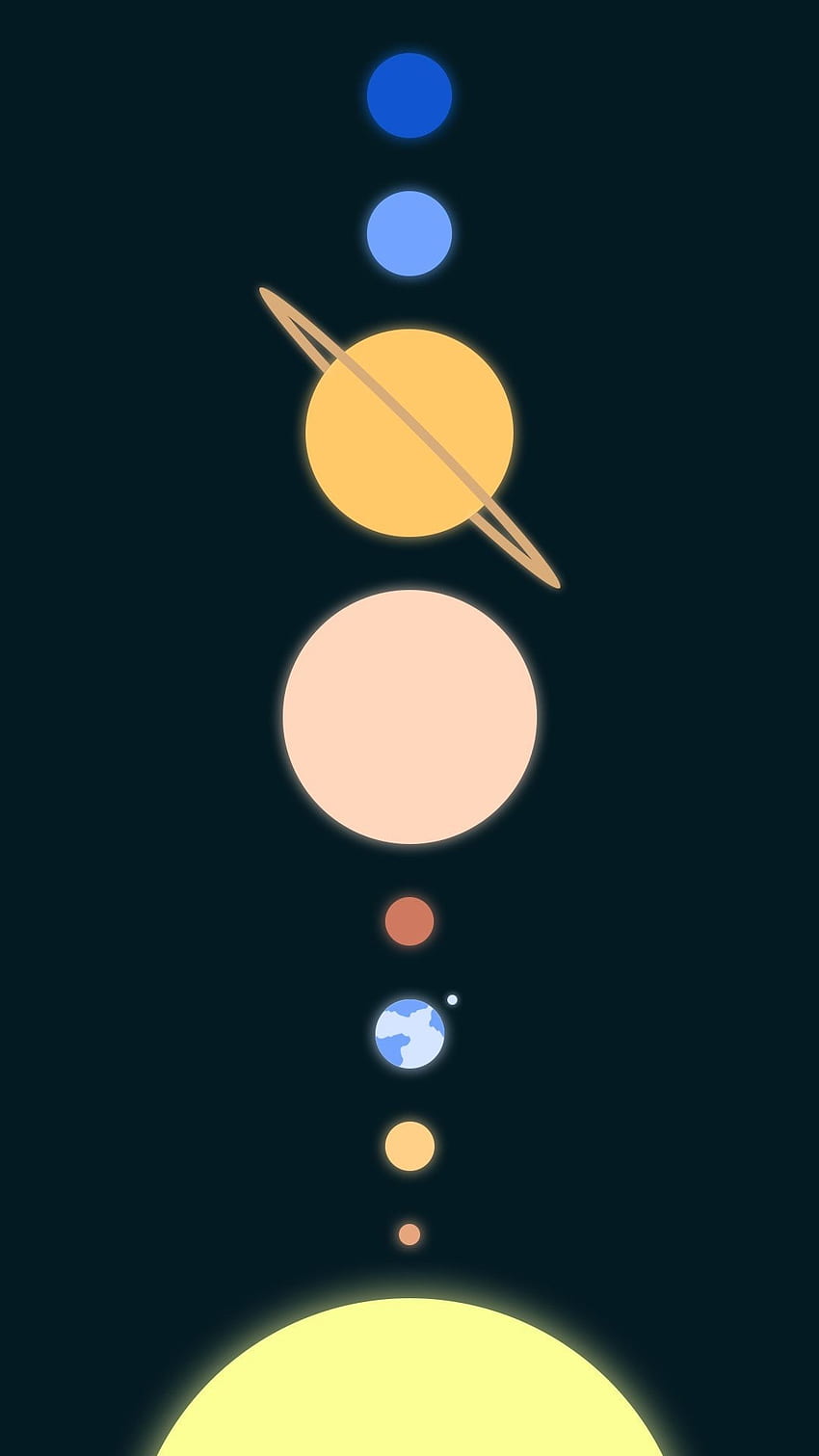 Solar System Minimal Android Background HD phone wallpaper