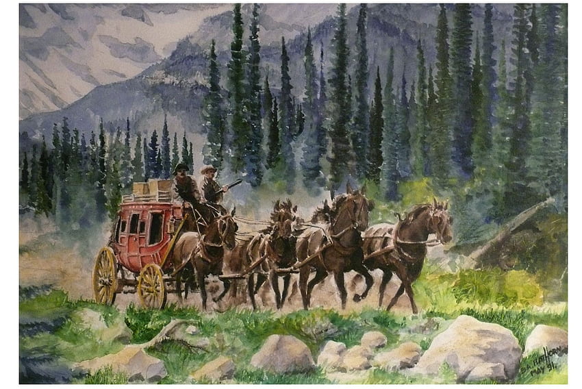Diligence . Stagecoach Old West , Stagecoach et Wells Fargo Stagecoach Fond d'écran HD