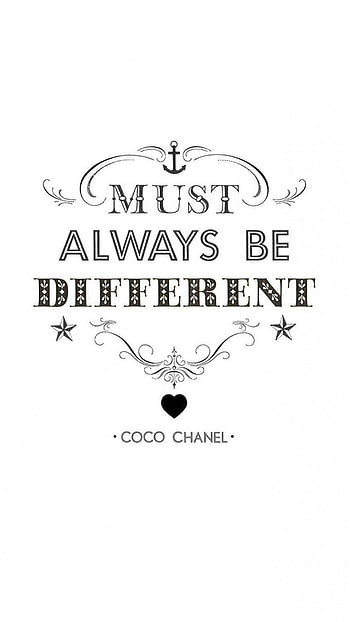 Imprinted Designs in Order to Be Irreplaceable One Must Always Be Different  Coco Chanel Quote Vinyl Wall Decal (17