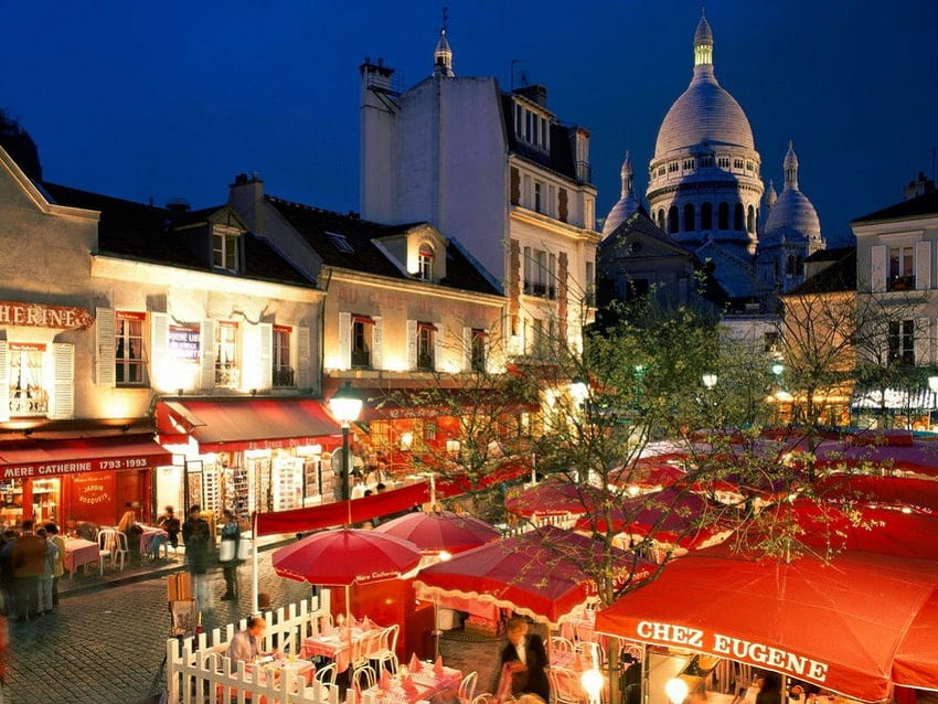 Paris'te Bir Gece, gece, fransız, paris, ışık HD duvar kağıdı