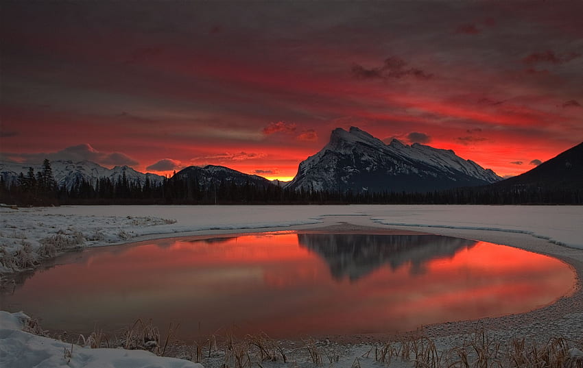 mountain lake snow sunrise winter landscapes [] for your , Mobile & Tablet. Explore Winter Sunrise . Windows Sunrises, Sunrise, Aesthetic Mountain HD wallpaper