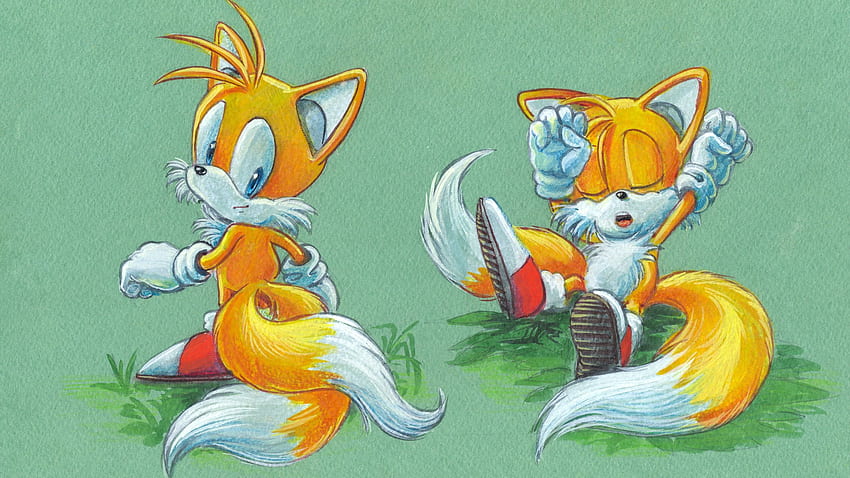 Orange fox illustration, Tails (character), video games, Sonic and Tails HD wallpaper