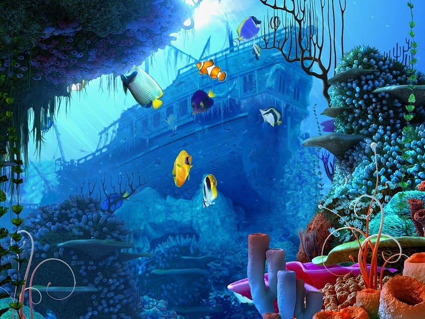 Deep, Sea , Ocean Background, Sea, Underwater, Macfish, Ocean, Sealife, Fishes, Nature,. Full HD wallpaper