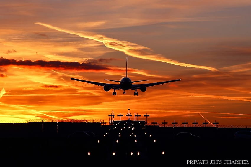 Private Jet Sunset, Airplane Sunrise HD wallpaper