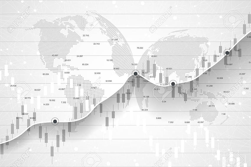 Börsen- und Börsen-Candle-Stick-Diagramm HD-Hintergrundbild