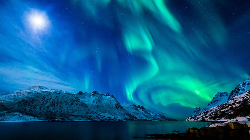 Cahaya Utara keren Resolusi Tinggi, Lampu Kutub Wallpaper HD