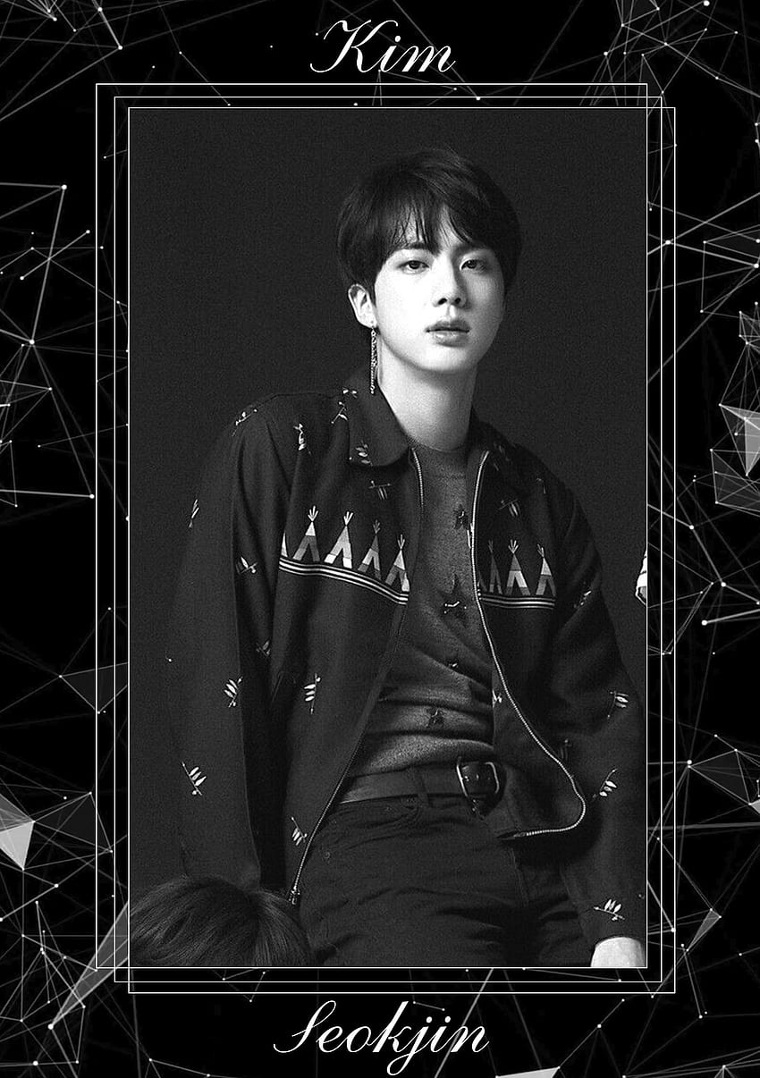 BTS Jin Poster Black and White Digital Download Aesthetic 