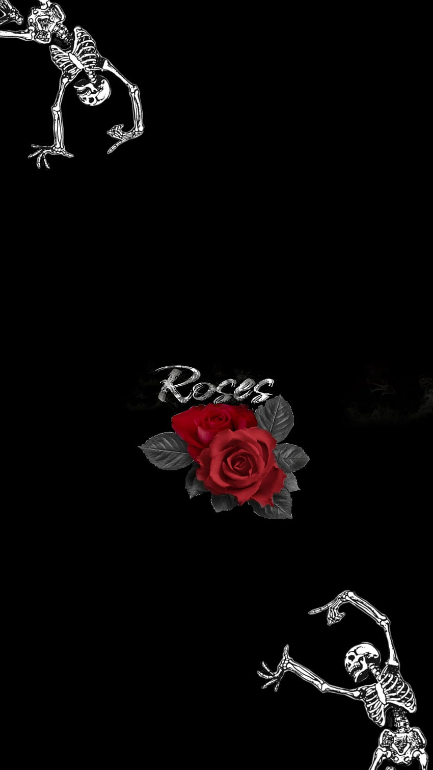 Skeletons and roses, creatividad, argentina, Rosas y calaveras HD phone wallpaper